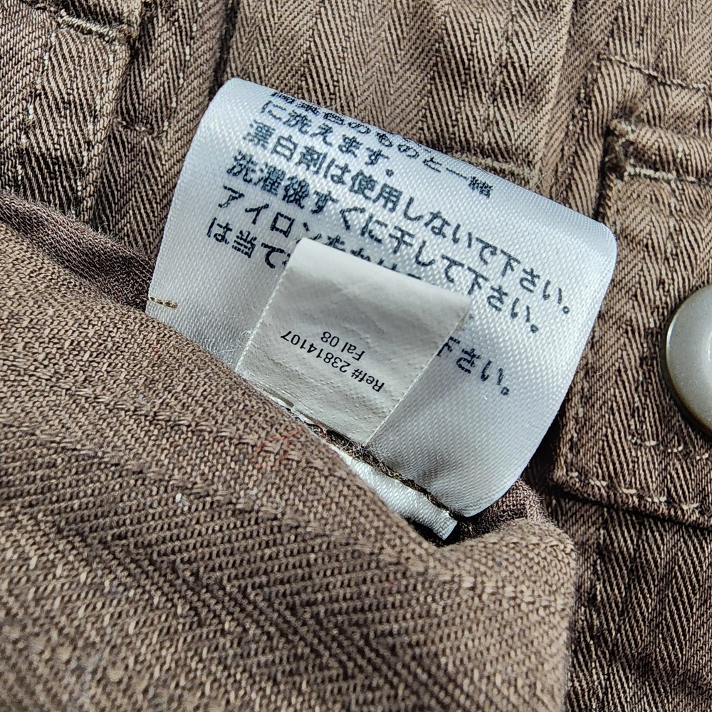 Vintage Eddie Bauer Jacket Womens XS Brown Herringbone Cotton Utility Military - Picture 9 of 13